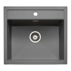 Secher Aalborg 500 BK1 kjøkkenvask, 56x51 cm, grå