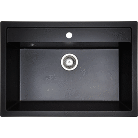 Lavabo Jupiter 80 køkkenvask, 69 x 38 cm, sort m. krom afløb