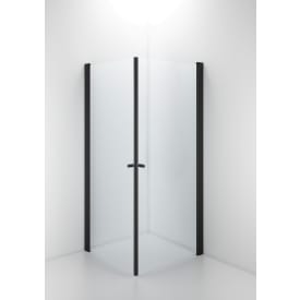 Contura Shower Space brusedør, 87 cm, klart glas, sort profil