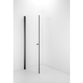 Contura Shower Space dusjdør, 72,3 cm, lav model, klart glass, sort profil