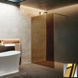 Novellini HP ART fastvegg, 117-118,5 cm, champagneglass, messing profil