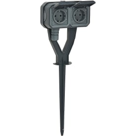 Legrand Plexo55 dobbelt stikkontakt på spyd
