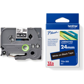 Brother tape TZe-355, hvid/sort 24 mm x 8 m