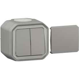 Legrand Plexo55 udendørs afbryder, 2 modul, grå