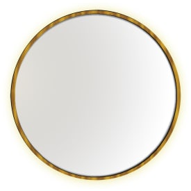 Kriss Halo Round spejl med lys, touch, Ø60 cm, guld