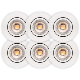 Scan Products Luna Low Profile downlight, matt hvit, 2700K, 6 stk