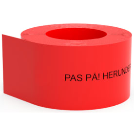 50 meter Kabelafdækning, rød, STÆRKSTRØM, 180 x 2,0 mm, 50 m