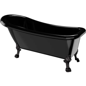 Bathlife Ideal badekar med løveføtter, 153x67 cm, akryl, sort
