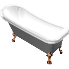 Bathlife Ideal badekar med løveføtter, 153x67cm akryl, messing