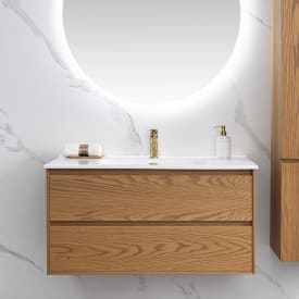 Bathlife Lättsam møbelpakke, med servant, 100x46x50 cm, eik