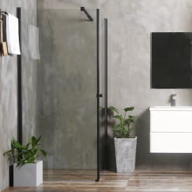 Bathlife Mångsidig dusjhjørne, 90x90 cm, klart glass, sort profil