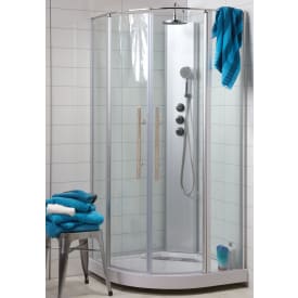 Noro Wave dusjkabinett, 90x90 cm, klart glass, aluminium profil