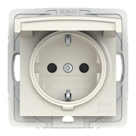 Basic55 Schuko stikkontakt blank hvid m/klaplåg 6620B-A07995 94