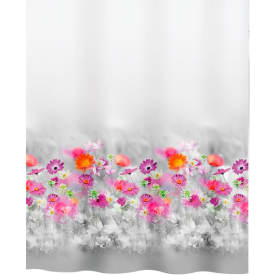 Spirella Abella badeforhæng, 180x200 cm, grå/lyserød