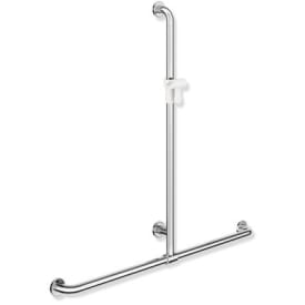 Hewi 801 T støttegreb/brusestang, 118,4x110 cm, krom/hvid