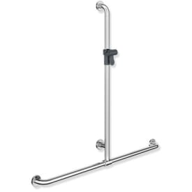 Hewi 801 T støttegreb/brusestang, 118,4x110 cm, krom/grå