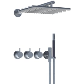 Vola 5471R-051 dusjtermostat, med hode- og hånddusj, krom