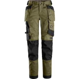 Snickers AllroundWork dame håndværkerbukser 6247, Khaki Green/Black, 48