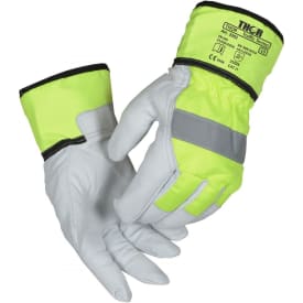 Thor 3302 HI-VIZ Vinterhandsker, Hvid/Hi-vis gul, 8