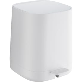 Beslagsboden Satin Square toiletspand, 4 liter, pedal, hvid