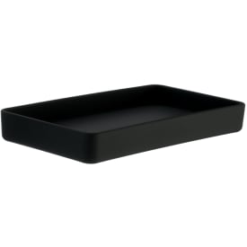 Beslagsboden Satin Square såpeskål, sort