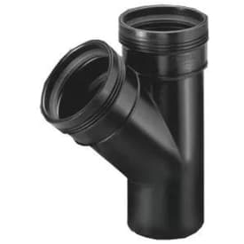 Wavin Wafix 110/110x45° PP grenrør, sort