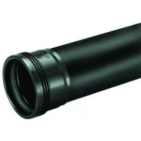 Wavin Wafix 75 mm PP avløpsrør med muffe, 1 meter, sort