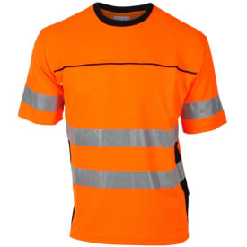 Bekken & Strøm Bergset T-skjorte, HiVis kl.2, unisex, str. XS, oransje/sort