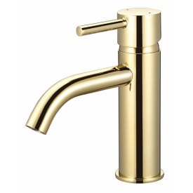 Håndvaskarmatur med push-up. Poleret messing