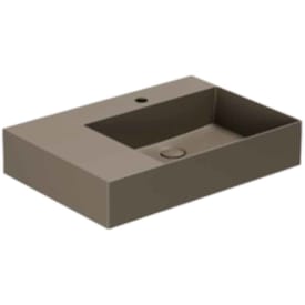 Lavabo Elegance SQ 65 L servant, 65x45 cm, venstre, matt brun