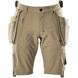 Mascot Advanced håndverkershorts med stretch, khaki, str. C66