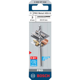 Bosch HSS-G metalbor, 3,0 x 61 mm, 2 stk.