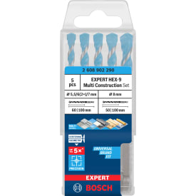Bosch HEX-9 Multi Construct borsæt, 5,5–8 x 50-60/100 mm, 5 dele