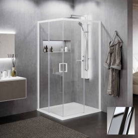 Novellini Zephyros 2.0 AH skyvedør høyre, 102-105 cm, klart glass, krom profil