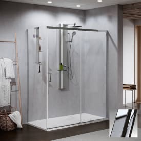 Novellini Zephyros 2.0 PH skyvedør høyre, 136-139 cm, klart glass, krom profil