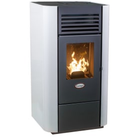 Langå Delia træpilleovn 912x505x485 mm, 8 kW, hvid