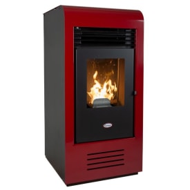 Langå Gaida træpilleovn 930x435x490 mm, 8 kW, bordeaux