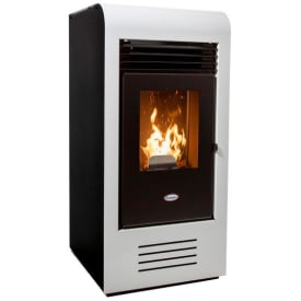 Langå Gaida træpilleovn 930x435x490 mm, 8 kW, hvid