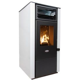 Langå Lory træpilleovn 960x460x520 mm, 8 kW, hvid