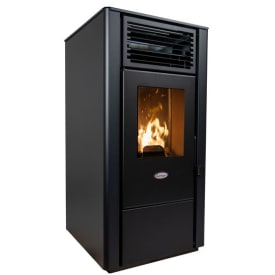 Langå Lory træpilleovn 960x460x520 mm, 8 kW, sort