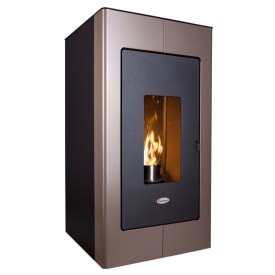 Langå Luisa træpilleovn, vand og varme, 12,6kW, gråbrun