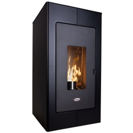 Langå Luisa træpilleovn, vand og varme, 12,6kW, rød