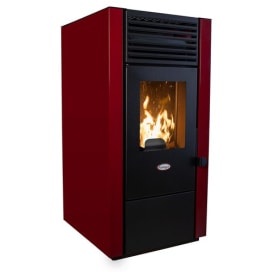 Langå Marisa træpilleovn, varmeflytning, 7,5 kW bordeaux