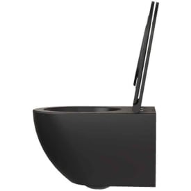 Lavabo Comoda væghængt toilet, uden skyllekant, mat sort
