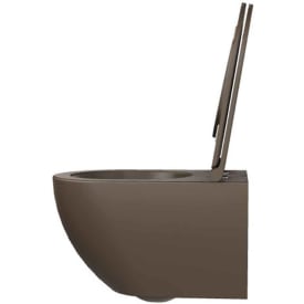 Lavabo Comoda væghængt toilet, uden skyllekant, mat brun