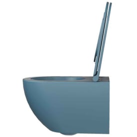Lavabo Comoda væghængt toilet, uden skyllekant, mat blå
