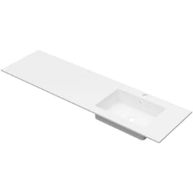 Linn Bad Corianplate med EIR servant, 160x46 cm, uten overløp, høyre, hvit matt