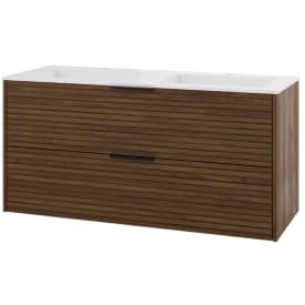 Linn Bad Silje servantskap, 2 skuffer, dobbel, 120x45,7x57 cm, mørk eik