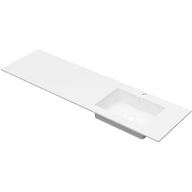 Linn Bad Corianplate med EIR servant, 160x46 cm, uten overløp, høyre, hvit matt