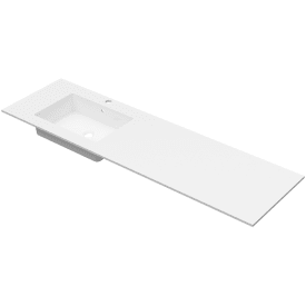 Linn Bad Corianplate med EIR servant, 160x46 cm, uten overløp, venstre, hvit matt